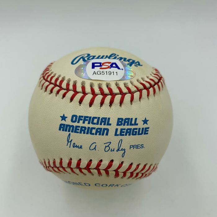 Beautiful Charlton Heston Signed American League Baseball With PSA DNA COA