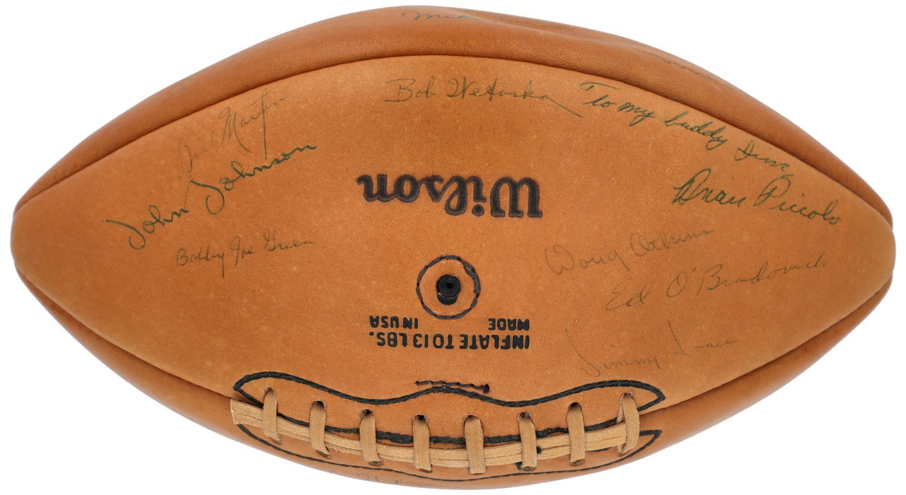 1965 Chicago Bears Team-Signed Football Brian Piccolo George Halas Beckett COA