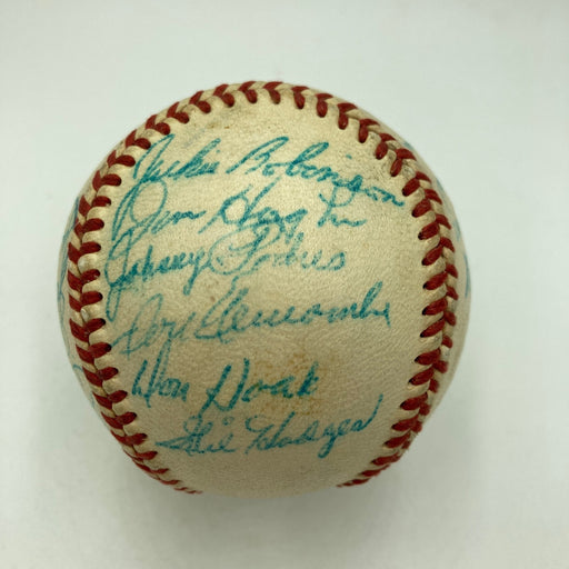 The Finest 1955 Brooklyn Dodgers Team Signed Baseball Jackie Robinson PSA DNA 8