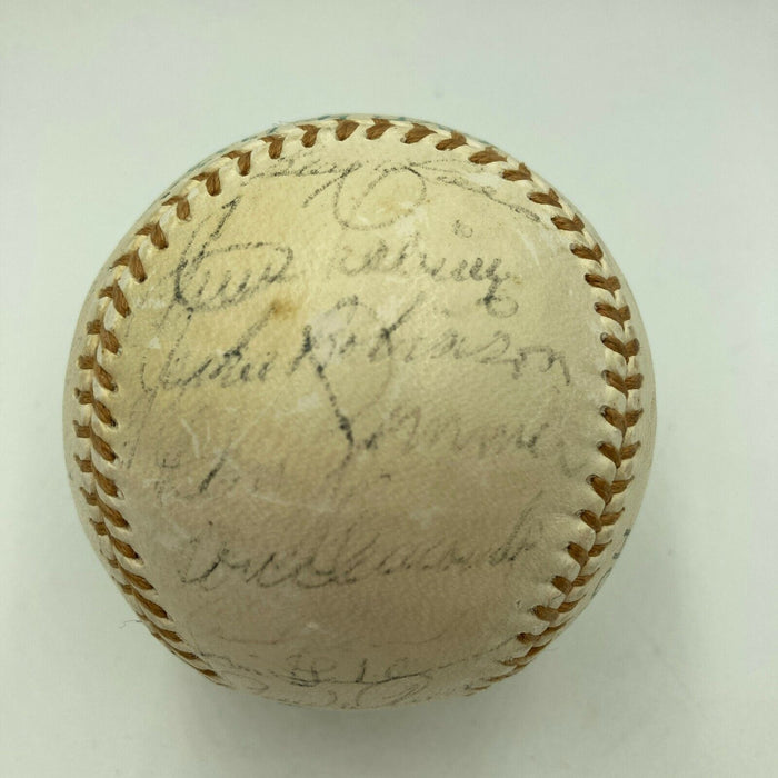 1955 Brooklyn Dodgers W.S. Champs Team Signed Baseball Jackie Robinson JSA COA