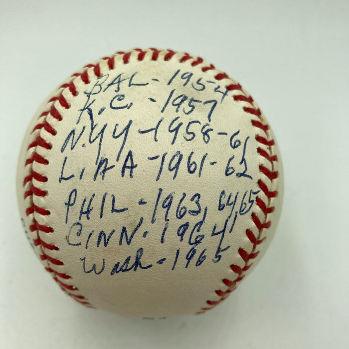 Ryne Duren Signed Inscribed STAT American League Baseball JSA COA