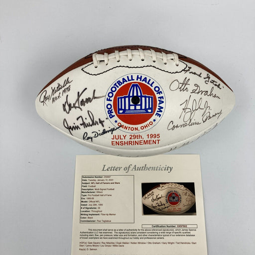 1995 Hall Of Fame Induction Signed Football 29 Sigs Bart Starr Ray Nitschke JSA