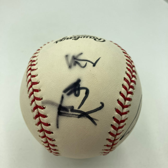 Linkin Park Band Signed Baseball 6 Signatures With Chester Bennington JSA COA