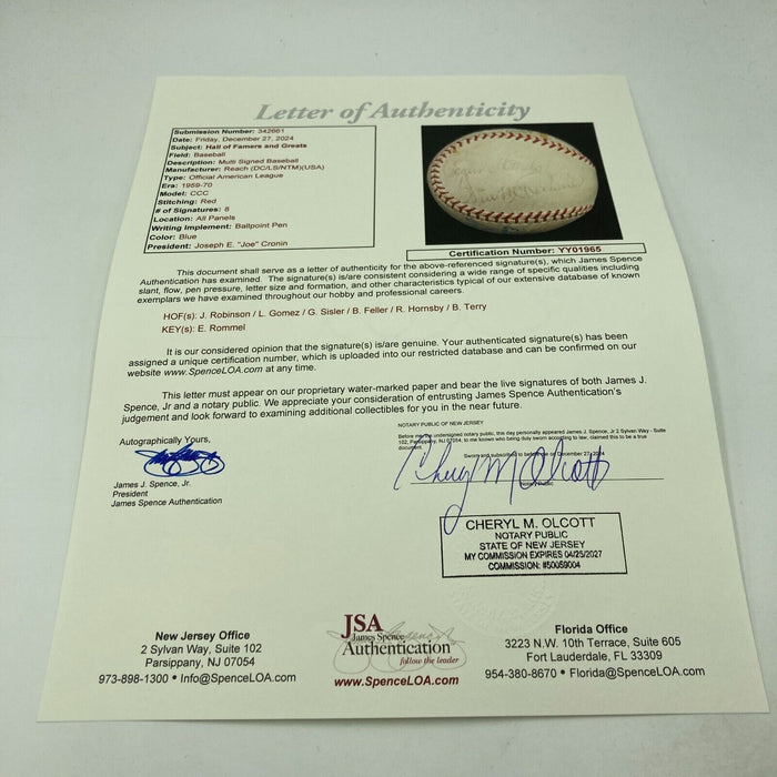 Jackie Robinson 1962 Hall Of Fame Induction Signed Baseball JSA COA