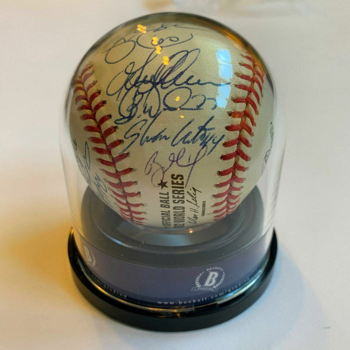 2002 Anaheim Angels World Series Champs Team Signed W.S. Baseball Beckett Auth