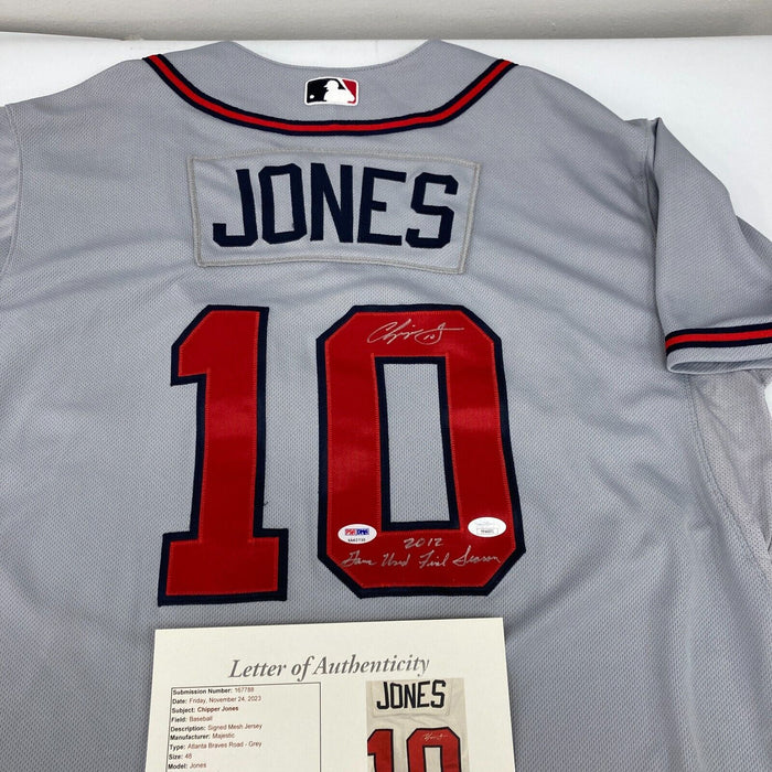 Chipper Jones Signed 2012 Final Season Game Used Atlanta Braves Jersey JSA COA