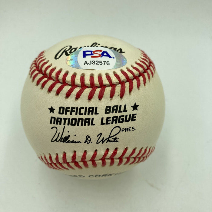 Richie Ashburn 1951 Hits Leader 221 Hits Signed Inscribed Baseball PSA DNA COA