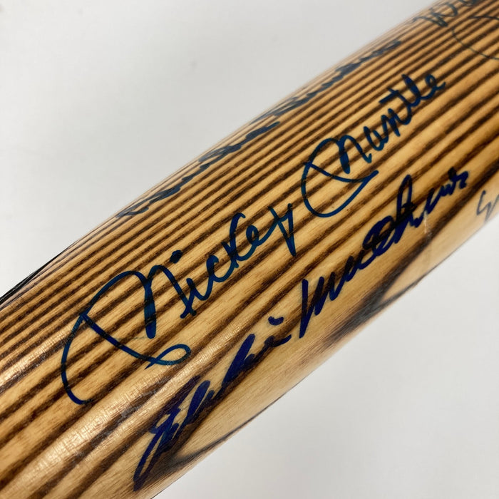 Mickey Mantle Joe Dimaggio Willie Mays Hank Aaron HOF Multi Signed Bat JSA COA
