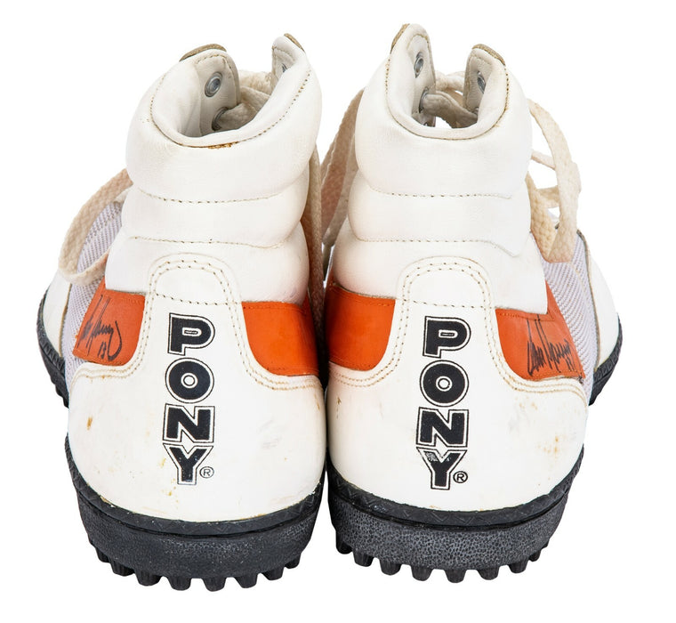 Dan Marino Dual Signed 1986 Game Used Football Shoes MEARS & JSA COA