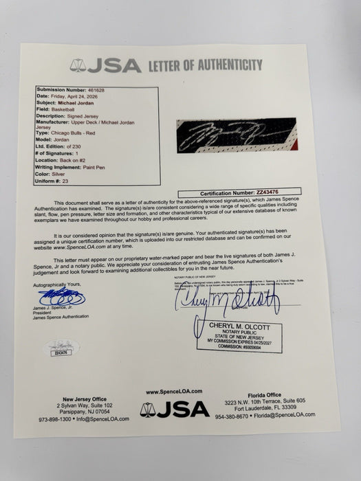 Michael Jordan Signed 1987 Chicago Bulls Jersey Upper Deck Archives JSA