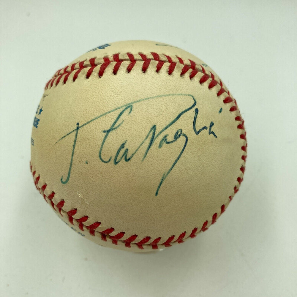 Esai Morales, Michael DeLorenzo, Jonathan LaPaglia Signed Baseball JSA COA