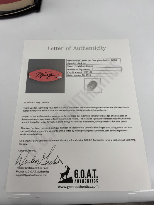 Beautiful Michael Jordan Signed Bulls Game Used Floor Display UDA PSA & GOAT COA