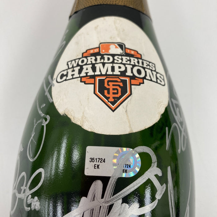 2012 San Francisco Giants W.S. Champs Team Signed Champagne Bottle PSA & MLB