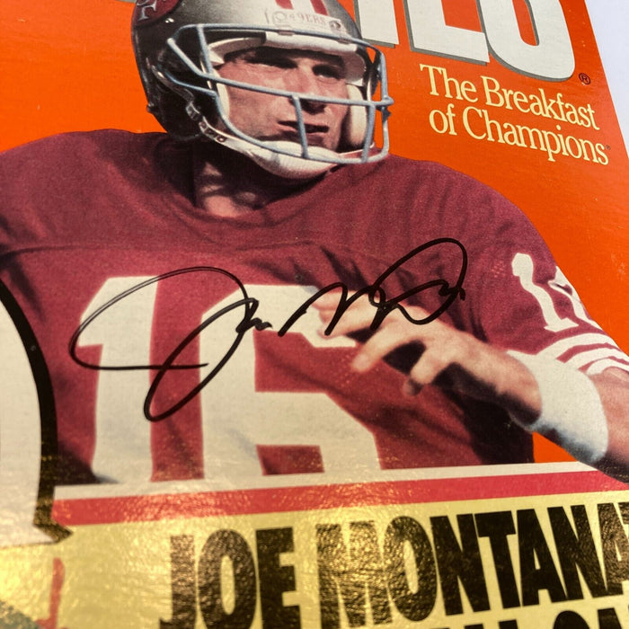 Joe Montana 49ers Signed Wheaties Cereal Box JSA COA