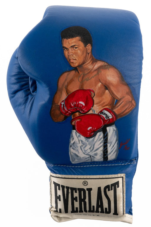 Muhammad Ali "Cassius Clay" Signed Hand Painted Art Everlast Boxing Glove JSA