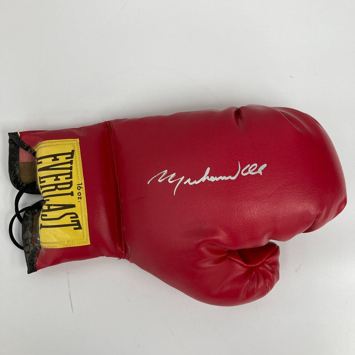 Muhammad Ali Signed Everlast Boxing Glove Silver Ink JSA  COA