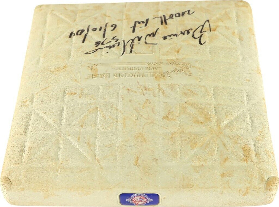 Bernie Williams Signed 2,000th Hit Game Used Base Steiner COA