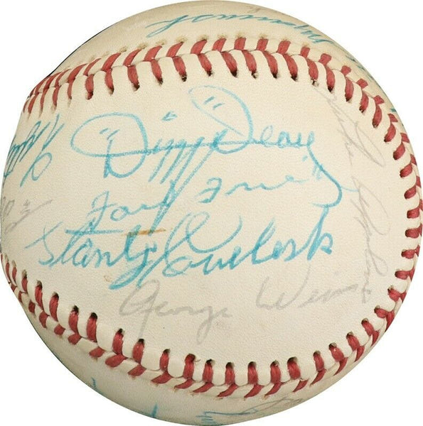 Beautiful Dizzy Dean Heinie Manush Lefty Grove HOF Multi Signed Baseball PSA DNA