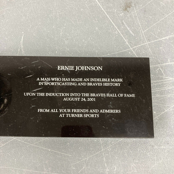 Ernie Johnson Original 2001 Atlanta Braves Hall Of Fame Induction Trophy