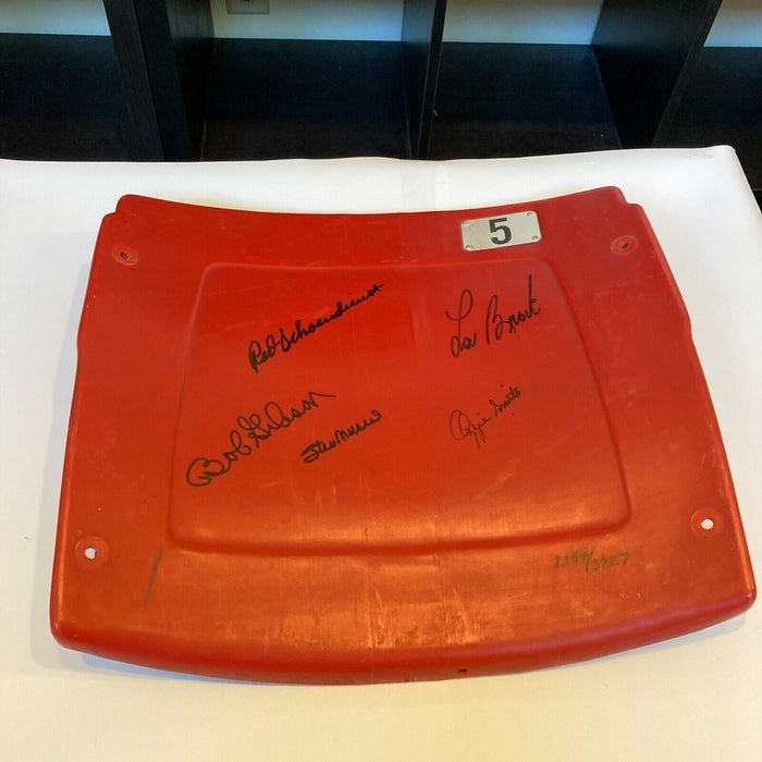 Stan Musial Bob Gibson Lou Brock Ozzie Signed St. Louis Cardinals Seatback JSA