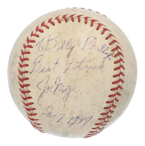 Joe Page Signed American League Baseball JSA COA New York Yankees Legend