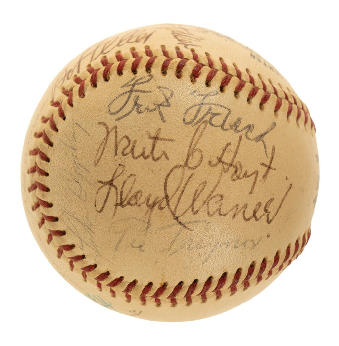 Pie Traynor Lefty Grove 1970's Hall Of Fame Induction Multi Signed Baseball PSA
