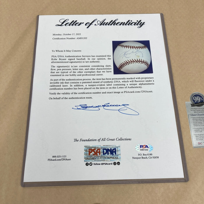 Kobe Bryant Signed Major League Baseball PSA DNA COA Los Angeles Lakers
