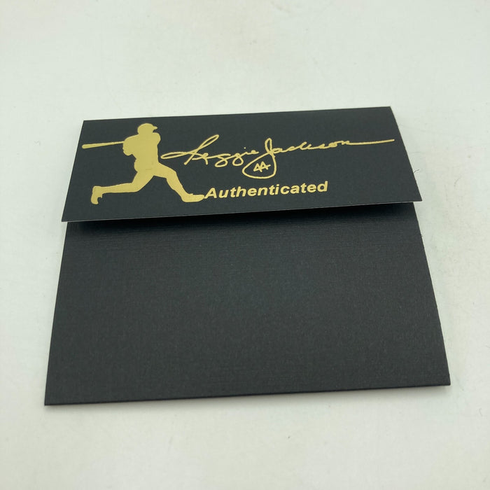 Frank Robinson Signed Heavily Inscribed Career STAT Baseball Reggie Jackson COA