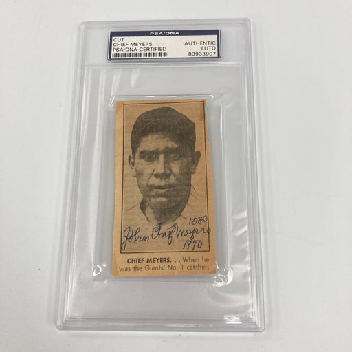 John Chief Meyers "1880-1970" Signed Baseball Photo PSA DNA COA