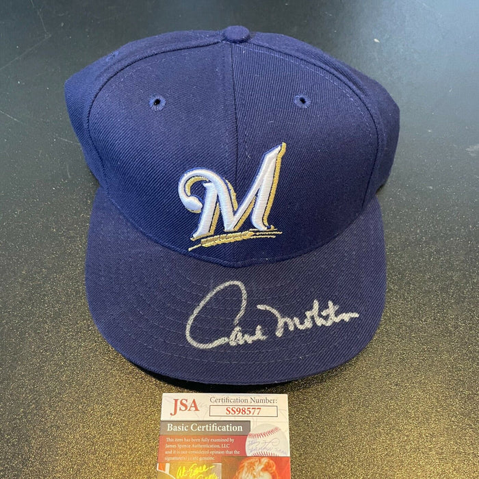 Paul Molitor Signed Authentic Milwaukee Brewers Game Model Baseball Hat JSA COA