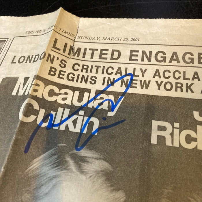Macaulay Culkin Signed Autographed Movie Newspaper Photo With JSA COA