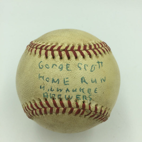 George Scott Game Used Actual 36th Home Run Baseball 9/26/1975 PSA DNA COA