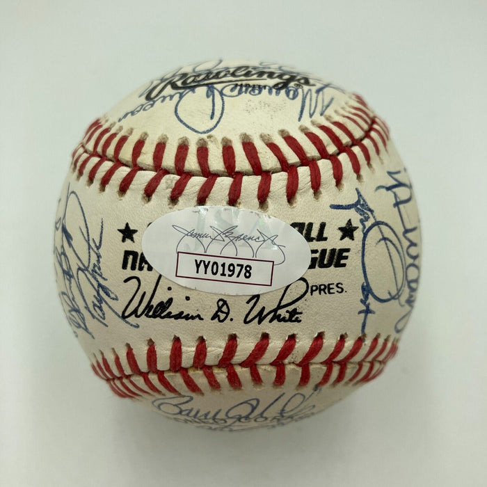 Beautiful 1990 Cincinnati Reds World Series Champs Team Signed Baseball JSA COA