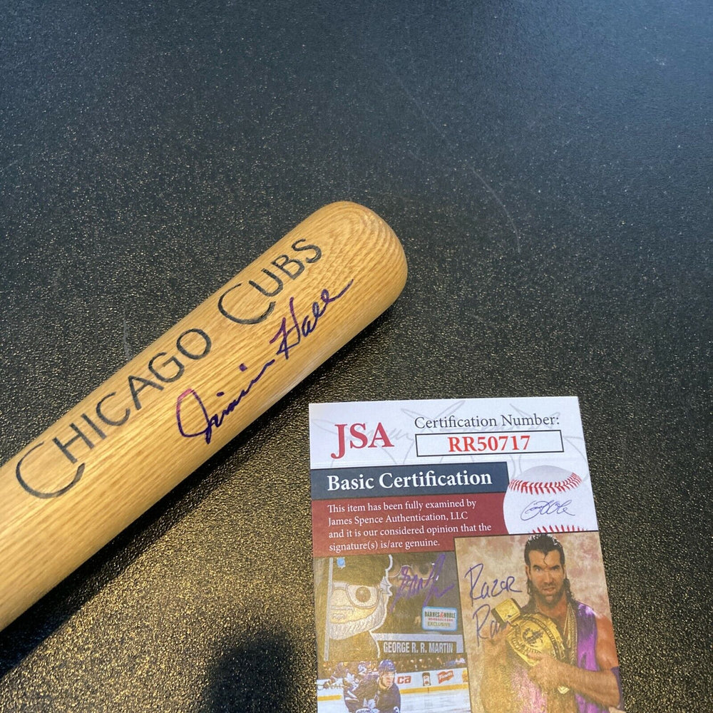 Jimmie Hall Signed 1960's Louisville Slugger Mini Baseball Bat Chicago Cubs JSA
