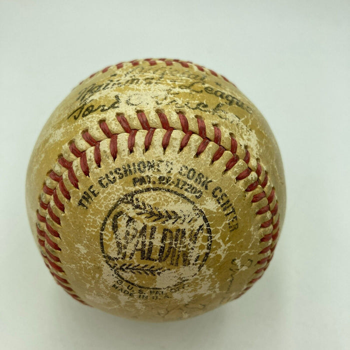 Bill McKechnie Single Signed 1946 National League Frick Baseball JSA COA HOF