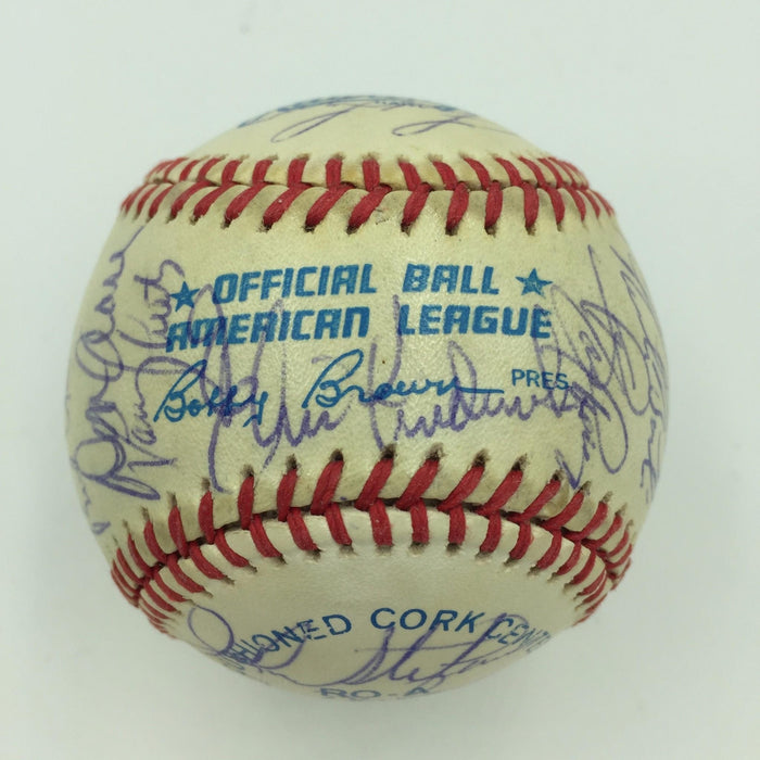 1985 Baltimore Orioles Team Signed Baseball Cal Ripken Jr Eddie Murray Weaver