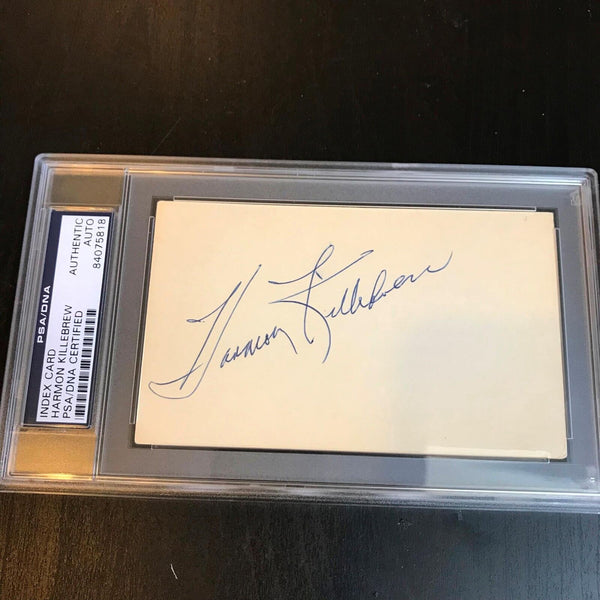 Vintage 1950's Harmon Killebrew Signed Autographed Index Card PSA DNA COA