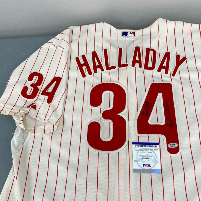 Roy Halladay Cy Young Award 2003 & 2010 Signed Philadelphia Phillies Jersey PSA
