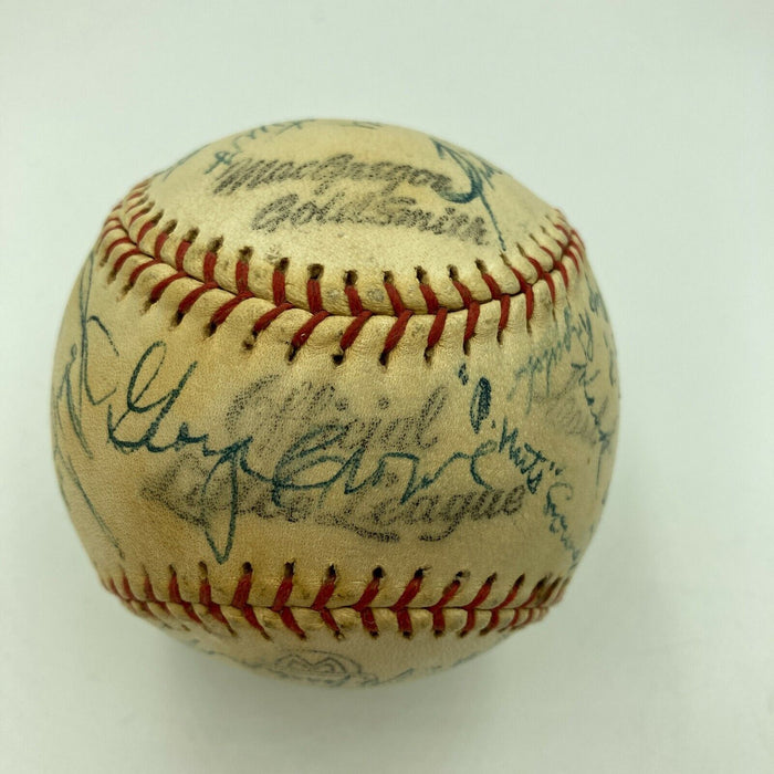 Nice 1953 Milwaukee Braves Team Signed Baseball 28 Sigs Eddie Mathews JSA COA