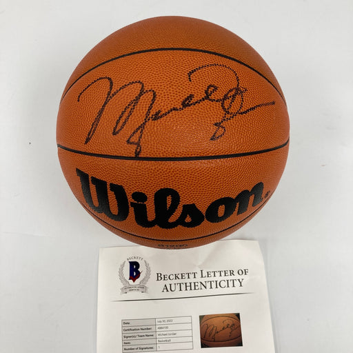 Beautiful Michael Jordan Signed Basketball UDA Upper Deck & Beckett