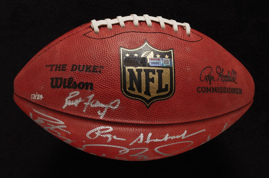 Tom Brady Peyton Manning Quarterback Legends Signed Football #17/24 Beckett COA