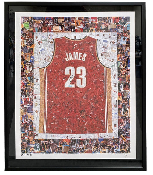 Lebron James Signed 37x32 Card Art Photo Lithograph Upper Deck UDA COA