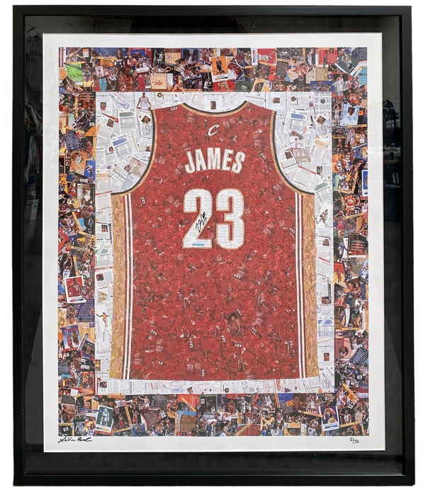 Lebron James Signed 37x32 Card Art Photo Lithograph Upper Deck UDA COA