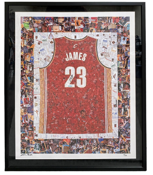 Lebron James Signed 37x32 Card Art Photo Lithograph Upper Deck UDA COA