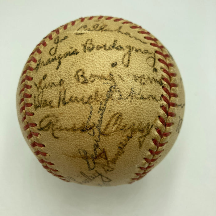 Phil Rizzuto 1940 Kansas City Blues Rookie Minor League Team Signed Baseball JSA