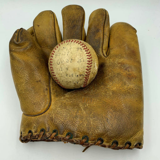 1937 Billy Jurges Chicago Cubs Game Used Actual Hit Baseball With Glove JSA COA