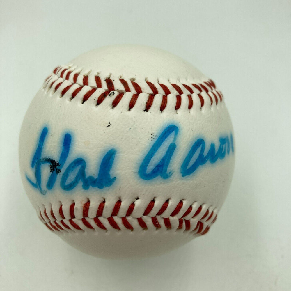 Hank Aaron Signed Official League Baseball With JSA COA