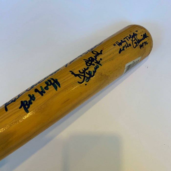 Richie Ashburn Bob Wolff Milo Hamilton Mccarver MLB Announcers Signed Bat JSA