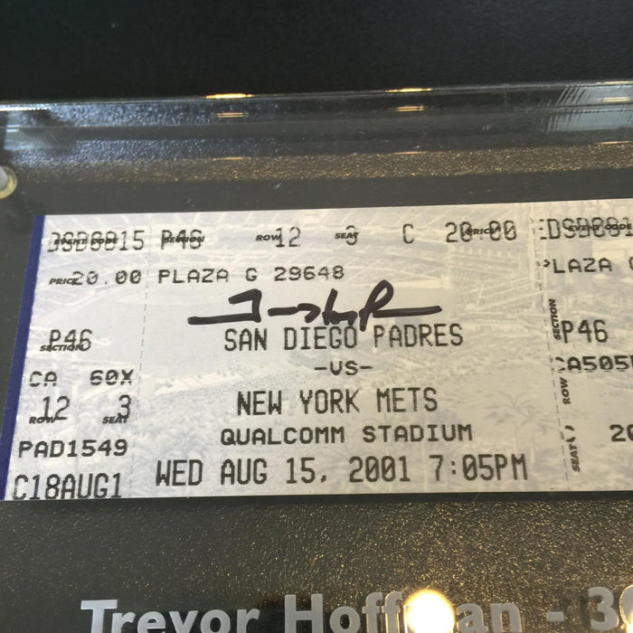 Rare Trevor Hoffman Signed 300th Save Ticket August 15, 2001 With JSA COA