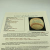 1948 Cleveland Indians W.S. Champs Team Signed Baseball Satchel Paige JSA COA